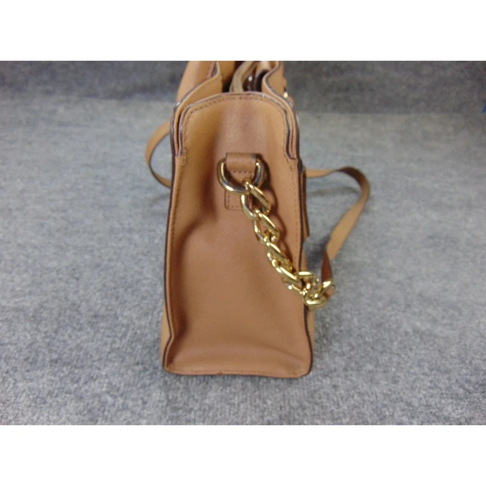 Michael Kors Hamilton Satchel Tan Brown‎ Saffiano 38H7YHMS3L Handbag